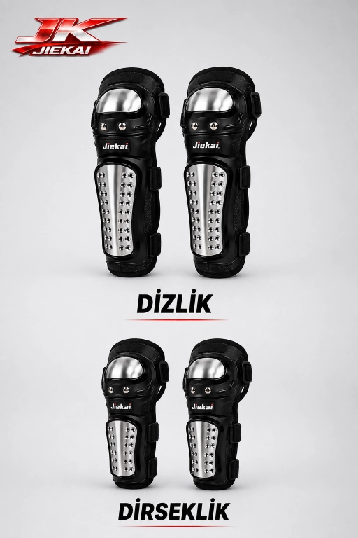 JİEKAİ ( TİTANYUM KORUMA ) MOTORCU DİZLİK VE DİRSEKLİK KORUMA SETİ görsel 2